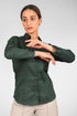 Veshbhoshaa Bluebird Women'S Dark Green Satin Shirt
