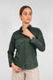 Veshbhoshaa Bluebird Women'S Dark Green Satin Shirt