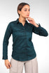 Veshbhoshaa Bluebird Women'S Dark Teal Satin Shirt