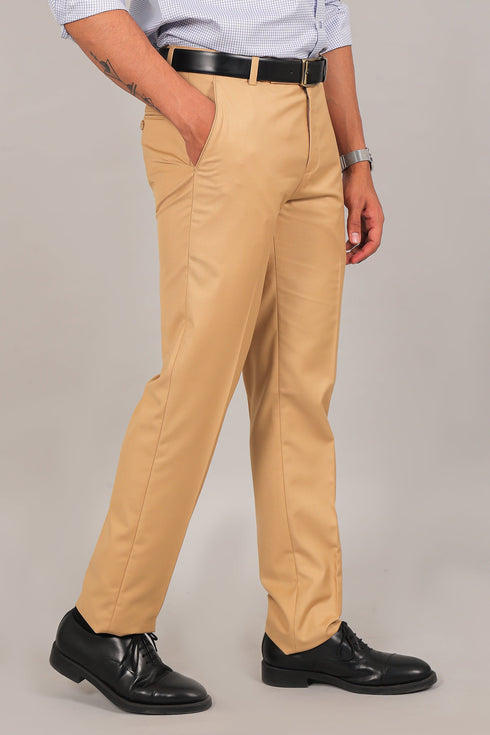 Veshbhoshaa Bluebird Men'S Beige Formal Trouser