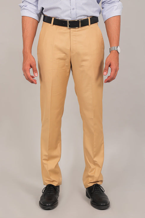 Veshbhoshaa Bluebird Men'S Beige Formal Trouser