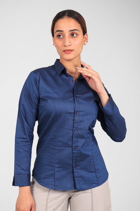 Veshbhoshaa Bluebird Women'S Blue Shirt