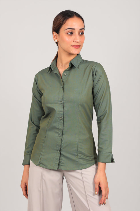 Veshbhoshaa Bluebird Women'S Mehandi Shirt