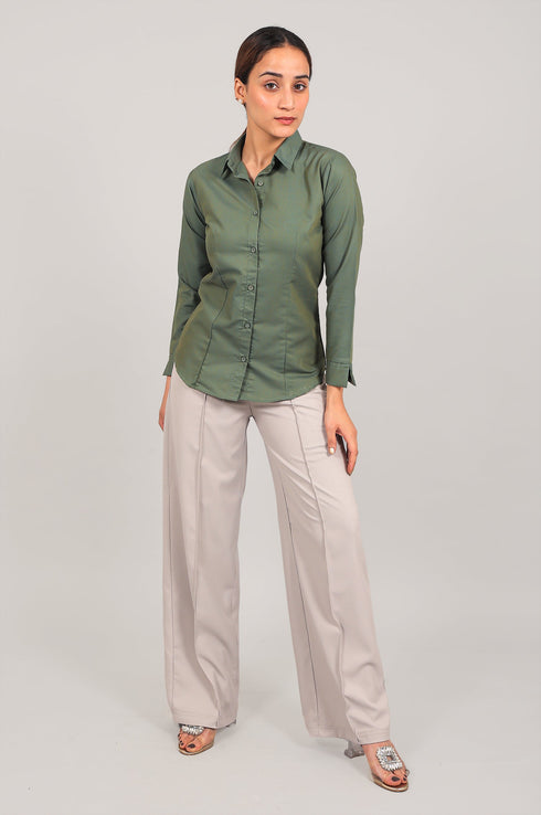 Veshbhoshaa Bluebird Women'S Mehandi Shirt