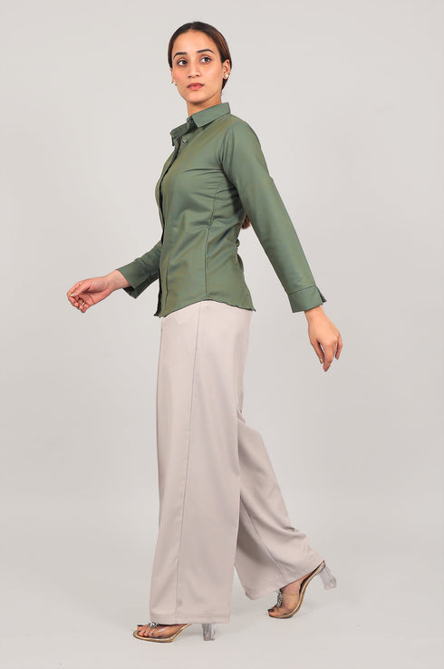 Veshbhoshaa Bluebird Women'S Mehandi Shirt