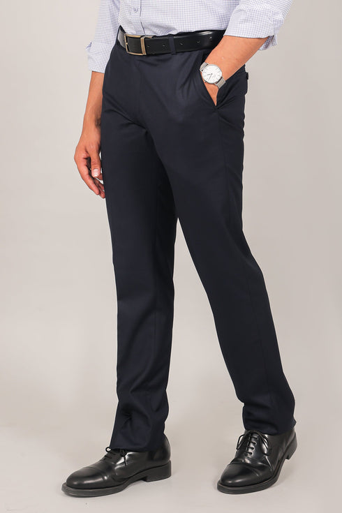 Veshbhoshaa Bluebird Men'S Navy Blue Formal Trouser