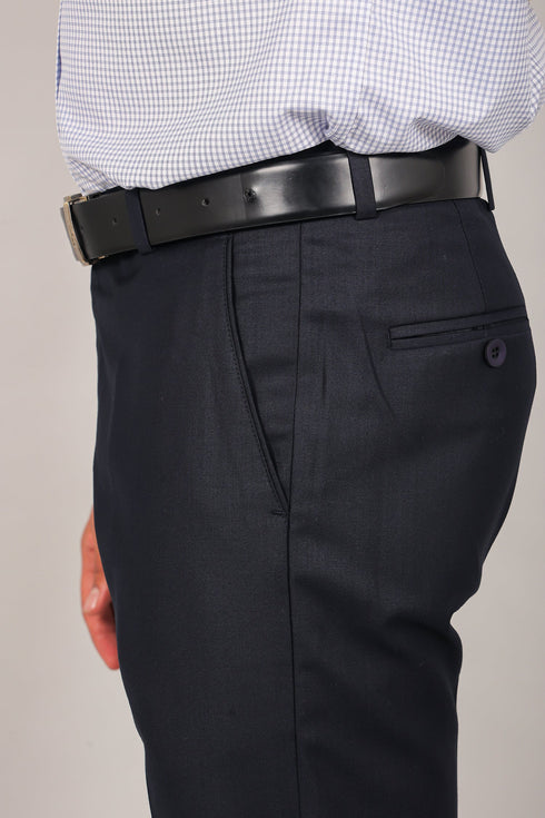 Veshbhoshaa Bluebird Men'S Navy Blue Formal Trouser