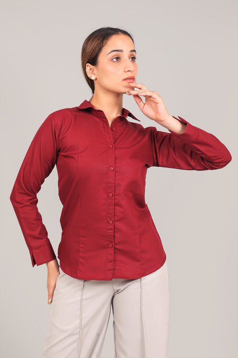 Veshbhoshaa Bluebird Women'S Red Shirt