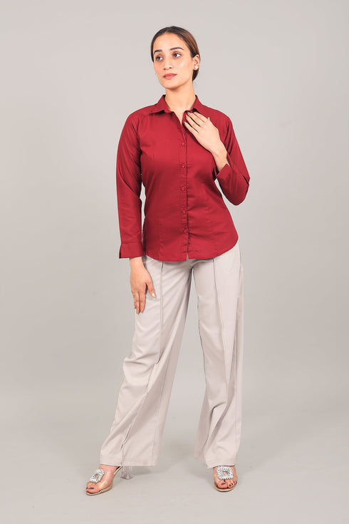 Veshbhoshaa Bluebird Women'S Red Shirt