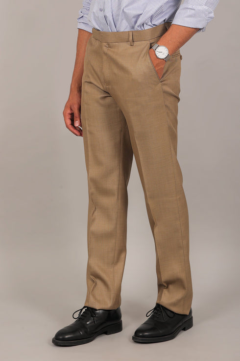 Veshbhoshaa Bluebird Men'S Tan Formal Trouser