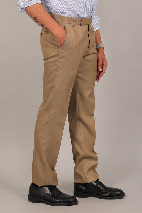 Veshbhoshaa Bluebird Men'S Tan Formal Trouser