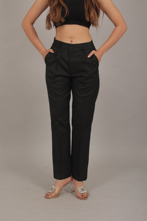 Veshbhoshaa Bluebird Women'S Black Trouser