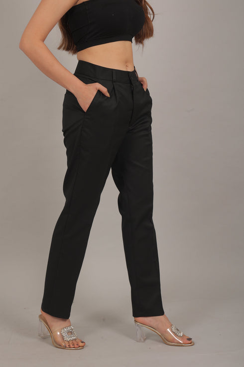 Veshbhoshaa Bluebird Women'S Black Trouser