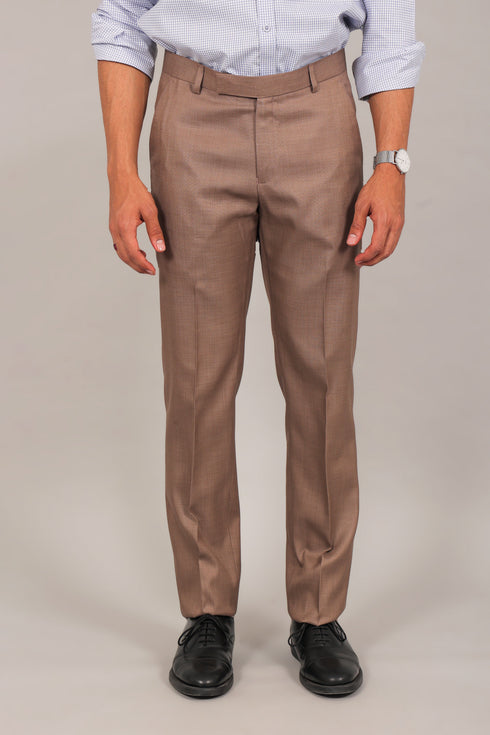 Veshbhoshaa Bluebird Men'S Dark Tan Formal Trouser