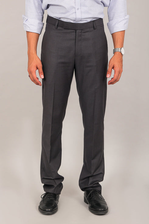 Veshbhoshaa Bluebird Men'S Ash Black Formal Trouser