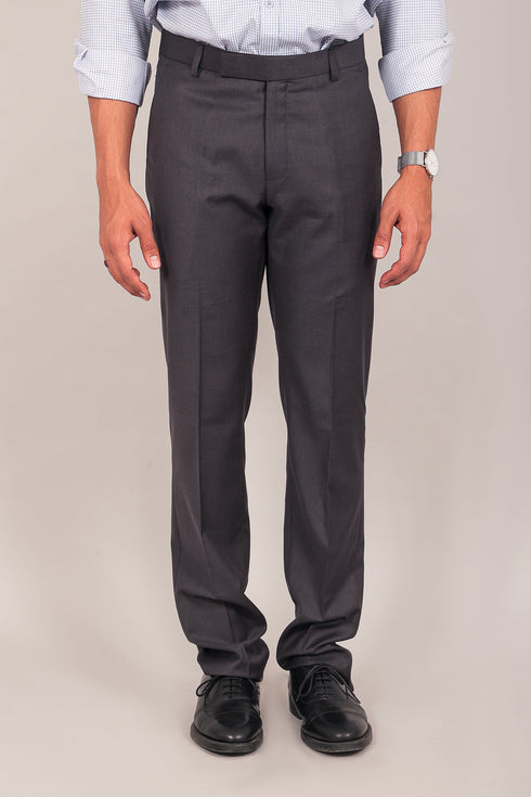 Veshbhoshaa Bluebird Men'S Ash Black Formal Trouser