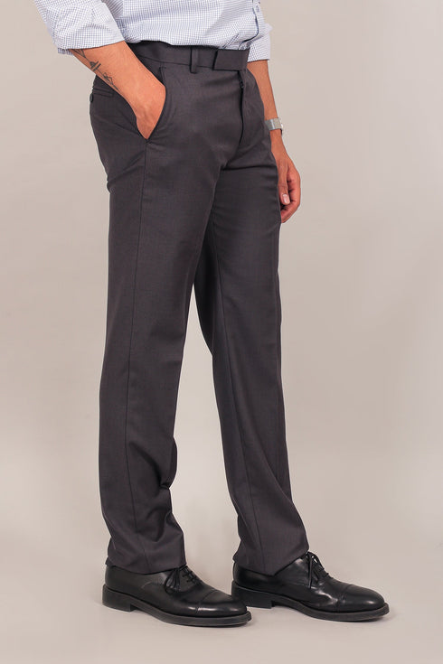 Veshbhoshaa Bluebird Men'S Ash Black Formal Trouser