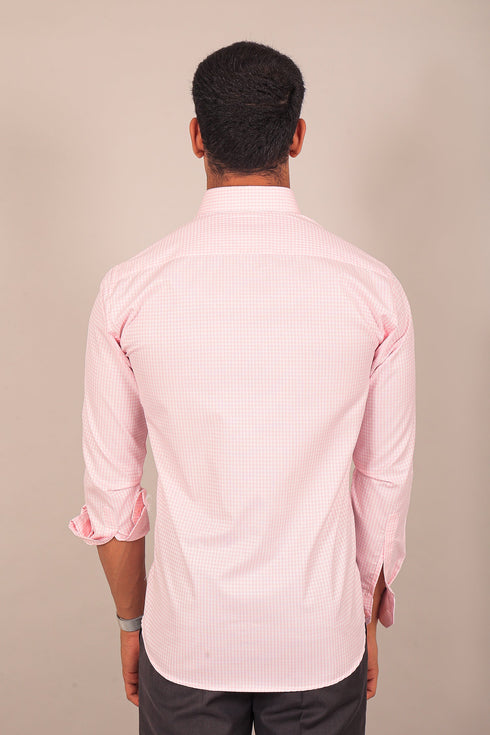 Veshbhoshaa Bluebird Men'S Light Pink Check Shirt