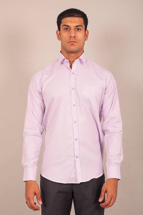 Veshbhoshaa Bluebird Men'S Light Puple Check Shirt