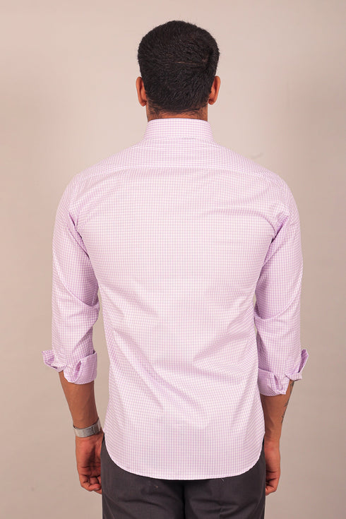 Veshbhoshaa Bluebird Men'S Light Puple Check Shirt
