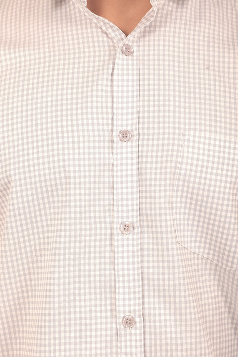 Veshbhoshaa Bluebird Men'S Light Slate Grey Check Shirt
