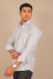 Veshbhoshaa Bluebird Men'S Light Grey Check Shirt