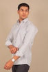 Veshbhoshaa Bluebird Men'S Light Grey Check Shirt