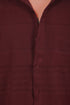 Veshbhoshaa Bluebird Men'S Maroon Knitted Jacquard Shirt