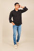 Veshbhoshaa Bluebird Men'S Black Knitted Jacquard Shirt