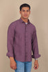 Veshbhoshaa Bluebird Men'S Mauve Knitted Plain Shirt
