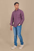 Veshbhoshaa Bluebird Men'S Mauve Knitted Plain Shirt