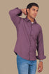 Veshbhoshaa Bluebird Men'S Mauve Knitted Plain Shirt