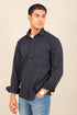 Veshbhoshaa Bluebird Men'S Navy Blue Knitted Jacquard Shirt