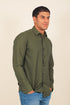 Veshbhoshaa Bluebird Men'S Olive Knitted Plain Shirt