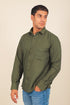 Veshbhoshaa Bluebird Men'S Olive Knitted Plain Shirt