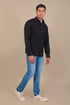 Veshbhoshaa Bluebird Men'S Black Knitted Plain Shirt