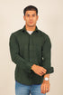 Veshbhoshaa Bluebird Men'S Dark Green Knitted Jacquard Shirt
