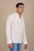 Veshbhoshaa Bluebird Men'S White Knitted Plain Shirt