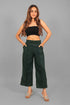 Veshbhoshaa Bluebird Women'S Dark Green Short Bell Bottom Trouser