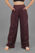 Veshbhoshaa Bluebird Women'S Wine Bell Bottom Trouser