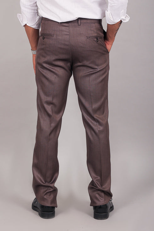 Veshbhoshaa Bluebird Men'S Brown Formal Trouser