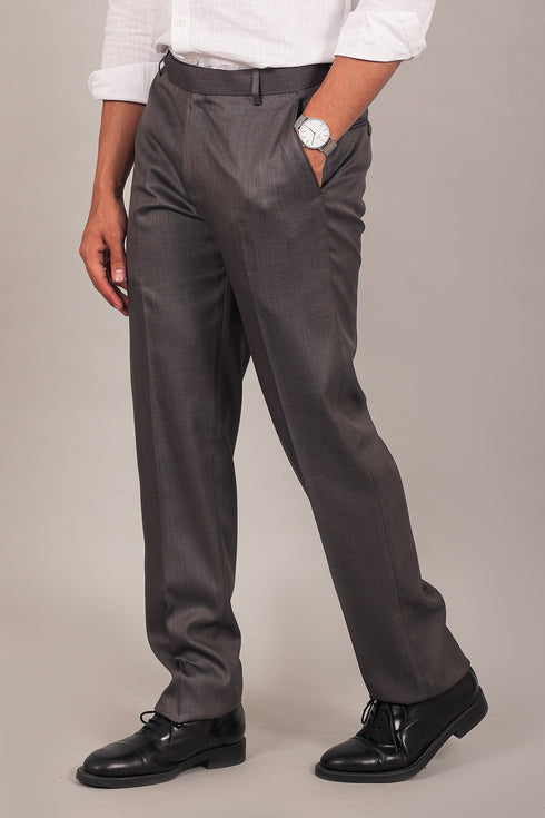 Veshbhoshaa Bluebird Men'S Dark Grey Formal Trouser