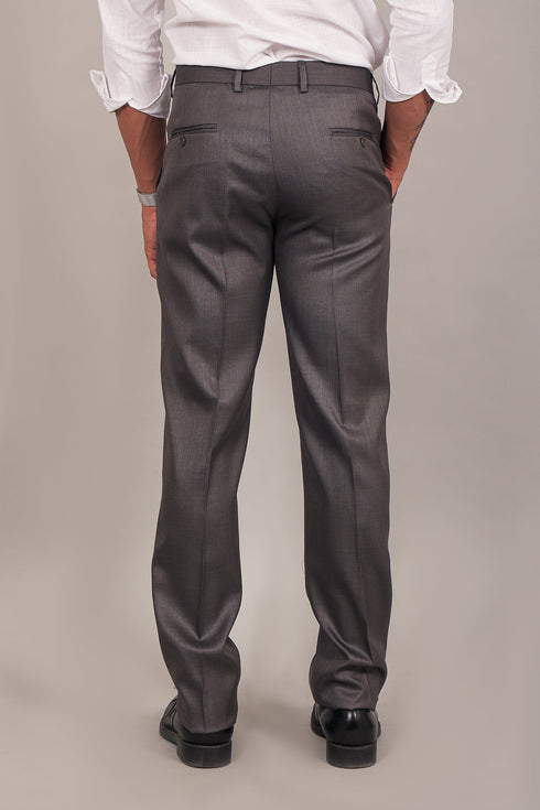 Veshbhoshaa Bluebird Men'S Dark Grey Formal Trouser