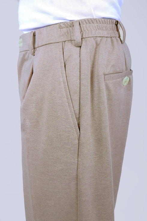 Veshbhoshaa Bluebird Korean Pleated Pant Beige Color