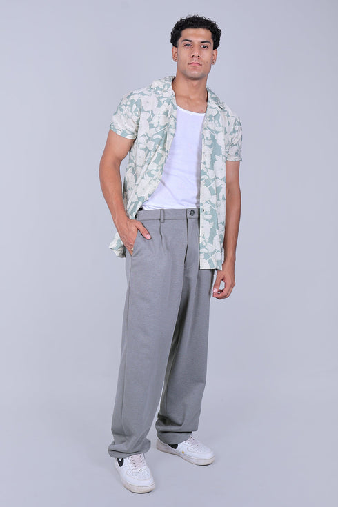 Veshbhoshaa Bluebird Korean Pleated Pant Grey Color