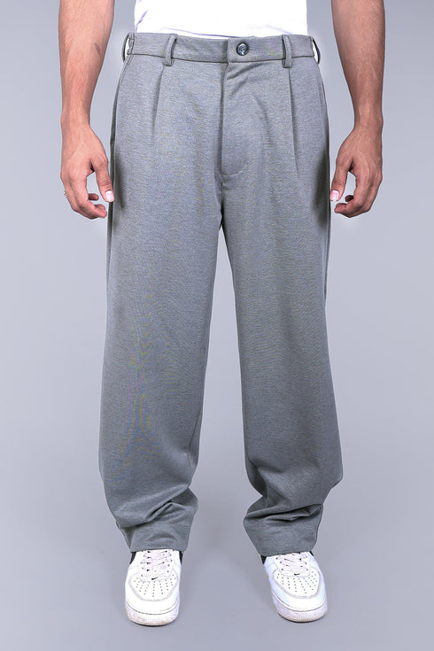 Veshbhoshaa Bluebird Korean Pleated Pant Grey Color