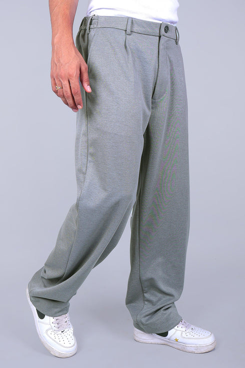 Veshbhoshaa Bluebird Korean Pleated Pant Grey Color