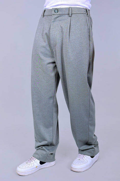 Veshbhoshaa Bluebird Korean Pleated Pant Grey Color