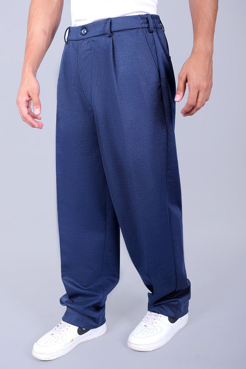 Veshbhoshaa Bluebird Korean Pleated Pant Blue Color