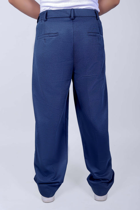 Veshbhoshaa Bluebird Korean Pleated Pant Blue Color